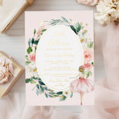 リトルバレリーナ金ゴールドバタフライ子供の誕生日 箔招待状