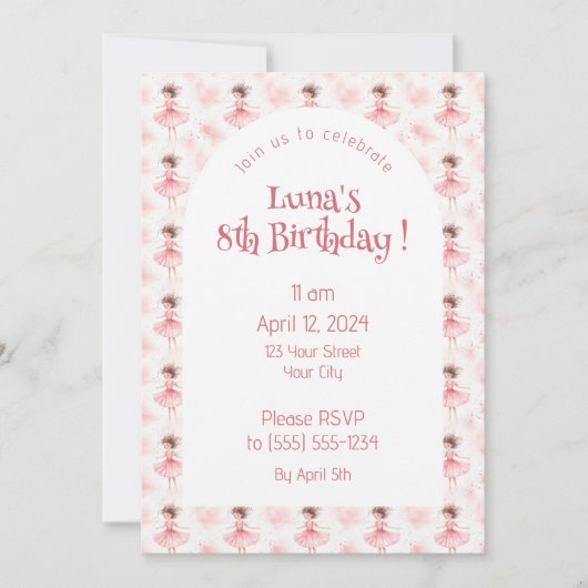 リトルバレリーナ#3 - Brunette Girl 招待状 (正面)