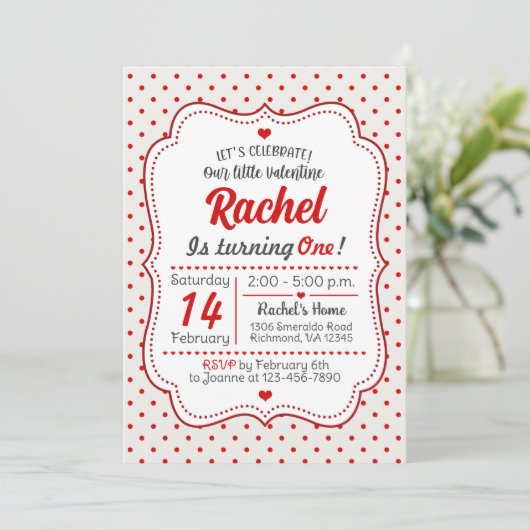 リトルバレンタイン ファーストバースデー ご招待 招待状 (スタンド正面)