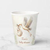 リトルバンドルニュートラルユニセックスコウノトリ赤ちゃんシャワー 紙コップ (正面)