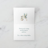 リトルバンドルブルーヴィンテージストークベイビーシャワー サンキューカード (内部)