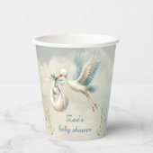 リトルバンドルブルーヴィンテージストークベイビーシャワー 紙コップ (正面)