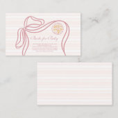リトルバンビナピンクイタリアンベビーシャワー エンクロージャーカード (正面/裏面)