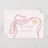 リトルバンビナピンクイタリアンベビーシャワー エンクロージャーカード (正面/裏面)