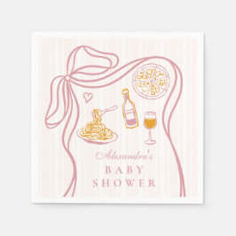 リトルバンビナピンクイタリアンベビーシャワー スタンダードカクテルナプキン