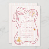 リトルバンビナピンクイタリアンベビーシャワー 招待状 (正面/裏面)