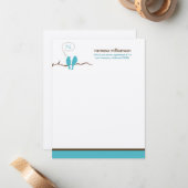 リトルバーディカスタムーズフラットノートカード（アクア） ノートカード (正面/裏面インサイチュ)