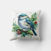 リトルバードとクリスマスグリーン クッション (裏面)