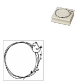 リトルバードオン小枝リース自然円サラウンド ラバースタンプ (押印)