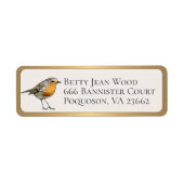 リトルバードカスタム差出人住所金ゴールド縁ど ラベル (正面)