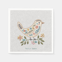 リトルバードカラフルフローラナプキン スタンダードカクテルナプキン