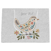 リトルバードカラフルフローラ抱き枕 ラージペーパーバッグ (正面)