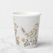 リトルバードカラフルフローラ紙カップ 紙コップ (裏面)