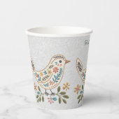 リトルバードカラフルフローラ紙カップ 紙コップ (正面)