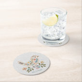 リトルバードカラフルフローラ紙コースター ラウンドペーパーコースター (インサイチュ)