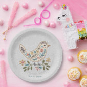 リトルバードカラフルフローラ紙プレート ペーパープレート (パーティー)