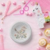 リトルバードカラフルフローラ紙ボウル ペーパーボウル (パーティー)