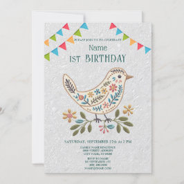 リトルバードカラフルフローラ誕生会 招待状