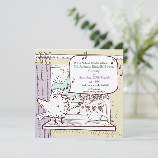 リトルバードトード子供の誕生日パーティの招待状 招待状 (スタンド正面)