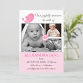 リトルバードハートベビー写真誕生のお知らせ 案内状 (スタンド正面)