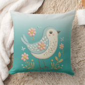 リトルバードフローラグリーン装飾用クッション クッション (ブランケット)