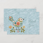 リトルバードフローラグリーン離れサンキューカード サンキューカード (正面/裏面)