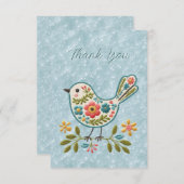 リトルバードフローラグリーン離れサンキューカード サンキューカード (正面/裏面)