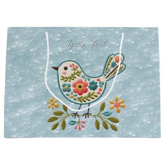 リトルバードフローラグリーン離れ抱き枕 ラージペーパーバッグ (正面)