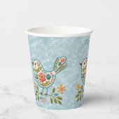 リトルバードフローラグリーン離れ紙カップ 紙コップ (正面)