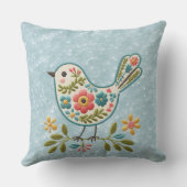 リトルバードフローラグリーン離れ装飾用クッション クッション (裏面)