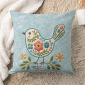 リトルバードフローラグリーン離れ装飾用クッション クッション (ブランケット)