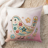 リトルバードフローラピンク装飾用クッション クッション (ブランケット)