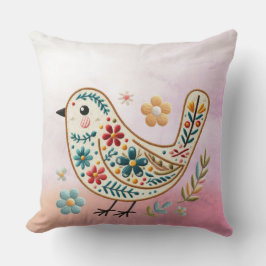 リトルバードフローラピンク装飾用クッション クッション