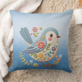 リトルバードフローラブルー装飾用クッション クッション (ブランケット)