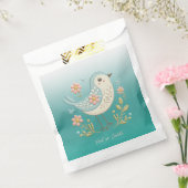 リトルバードフローラ刺繍グリーンビーフバッグ フェイバーバッグ (封をした状態)