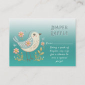 リトルバードフローラ刺繍グリーンベビーシャワー エンクロージャーカード (正面)