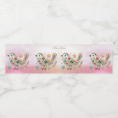 リトルバードフローラ刺繍ピンク ペットボトルラベル (シングルラベル)