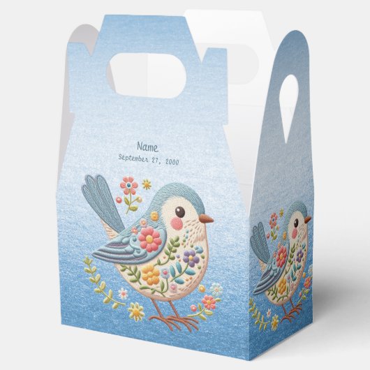 リトルバードフローラ刺繍ブルービーフボックス フェイバーボックス (オープン)