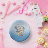 リトルバードフローラ刺繍ブルー紙ボウル ペーパーボウル (パーティー)