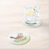 リトルバードフローラ金ゴールド紙コースター ラウンドペーパーコースター (インサイチュ)
