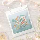 リトルバードブルーピンクの花好きバッグ フェイバーバッグ (クリップ留めされた状態)