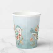 リトルバードブルーピンクの花紙カップ 紙コップ (右)