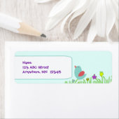 リトルバードブルー差出人住所ラベル ラベル (インサイチュ)