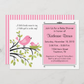 リトルバードベビーシャワーパーティの招待状 招待状 (正面/裏面)