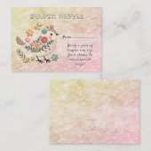 リトルバードリーブス フラワーズ ピンク ベビーシャワー エンクロージャーカード (正面/裏面)