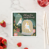 リトルバードレインボーグリーンガールファースト誕生日 スタンダードカクテルナプキン (インサイチュ)