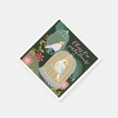 リトルバードレインボーグリーンガールファースト誕生日 スタンダードカクテルナプキン (角)