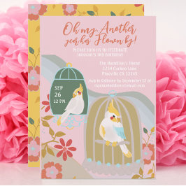 リトルバードレインボーピンクガール誕生日 招待状