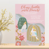 リトルバードレインボーピンクガール誕生日 招待状