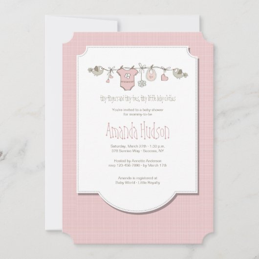 リトルバード物干し招待状 招待状 (正面)